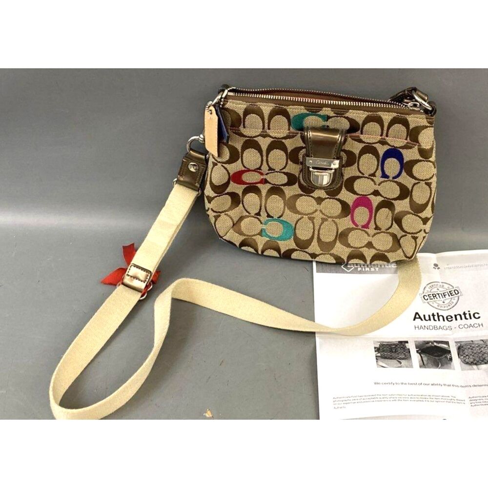 Coach Multicolor Legacy Stripe Crossbody Bag w/ Leather Straps (CoA)